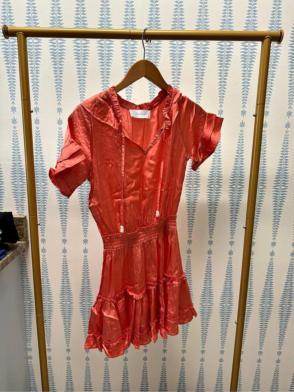 walker&wade Red Ruffle Mini Dress Like New, size xxs